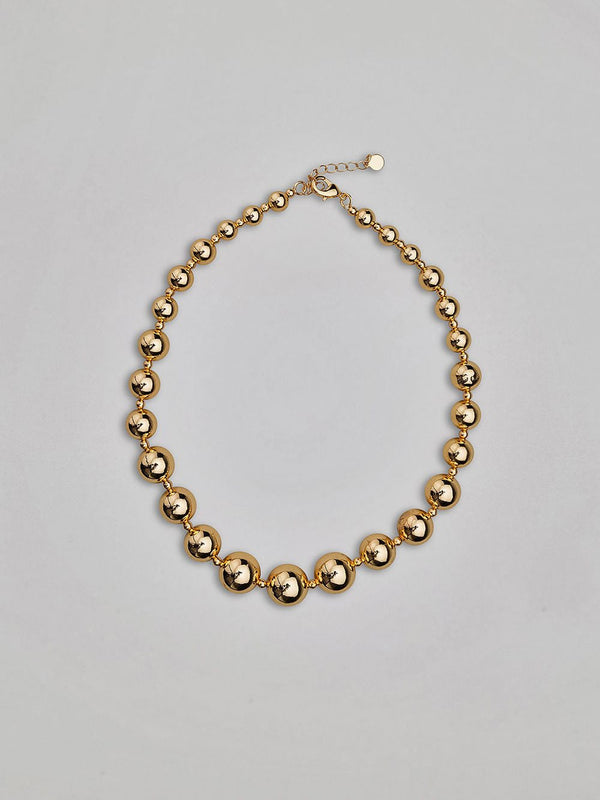 BEAD NECKLACE GOLD BIG