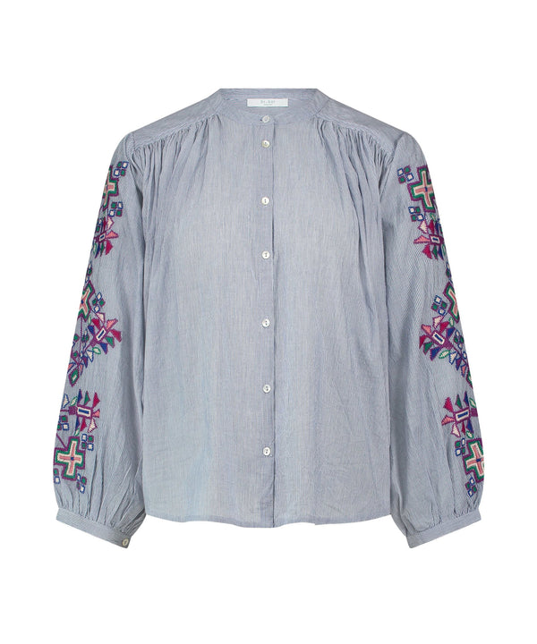 BECKY PINSTRIPE BLOUSE