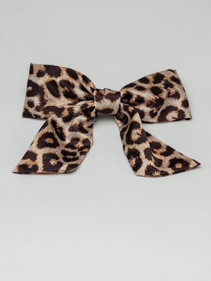 BOW HAIR CLIP SATIN LEO