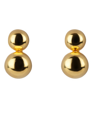DOUBLE BALL STUD EARRING GP