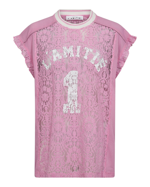 FOOTBALL LACE FRILL TOP