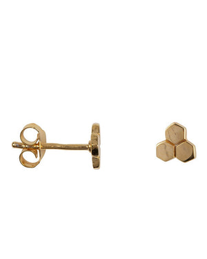 HONEYCOMB THREE STUD EARRING
