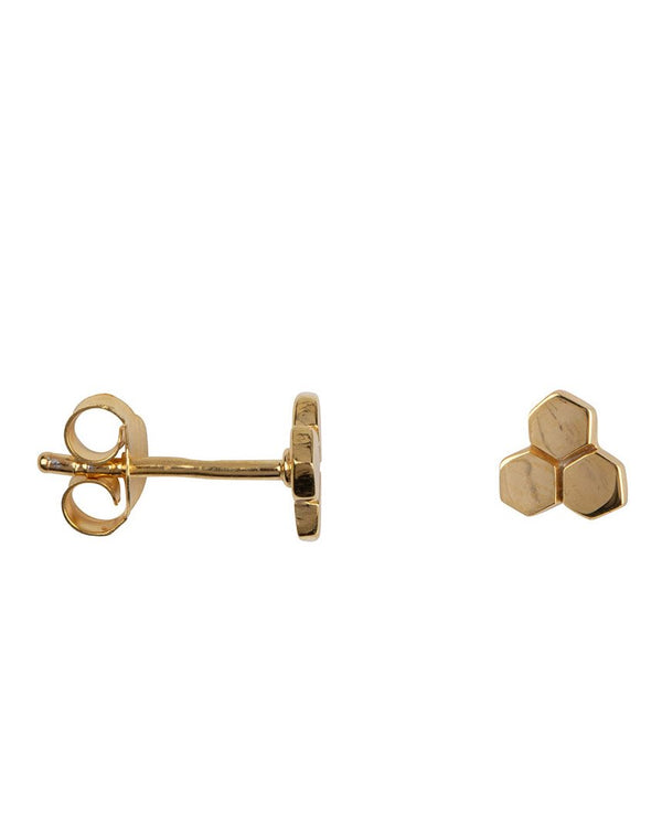 HONEYCOMB THREE STUD EARRING
