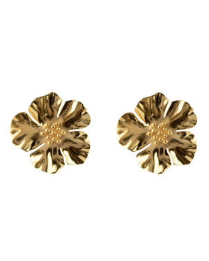 LARGE FOLDED FLOWER STUD