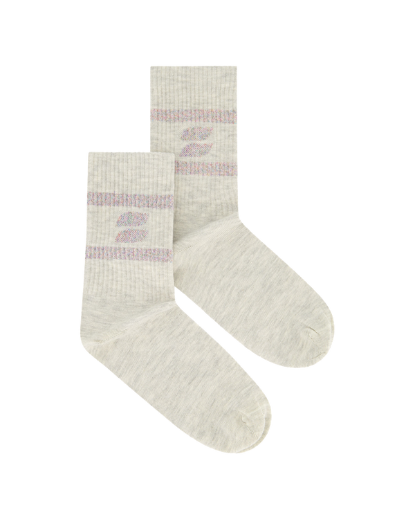 LOGO SPARKLE SOCKS LIGHT GREY