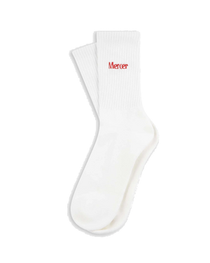 MERCER SOCKS WHITE/RED