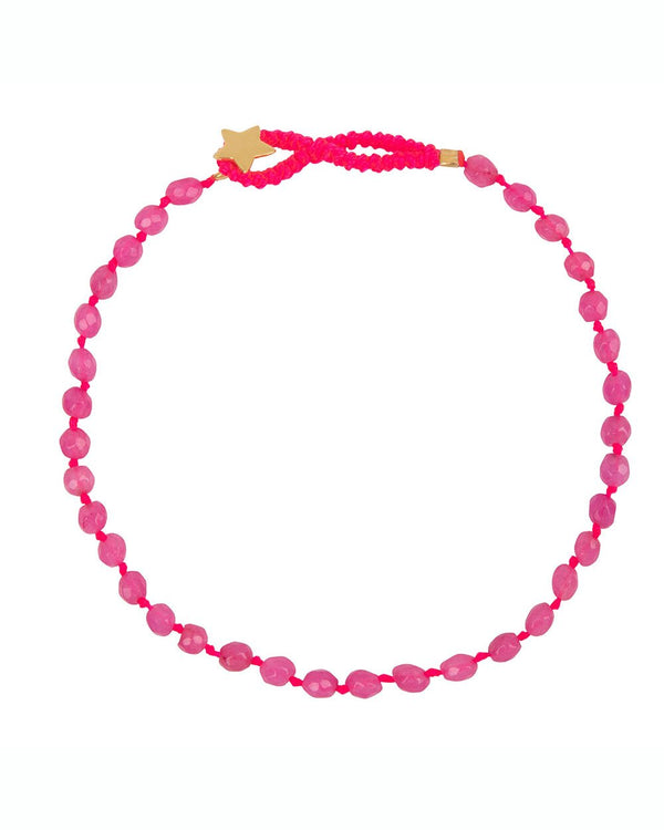 NEON PINK BEADS BRACELET GP
