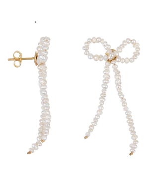 PEARL BOW EARRINGS GP