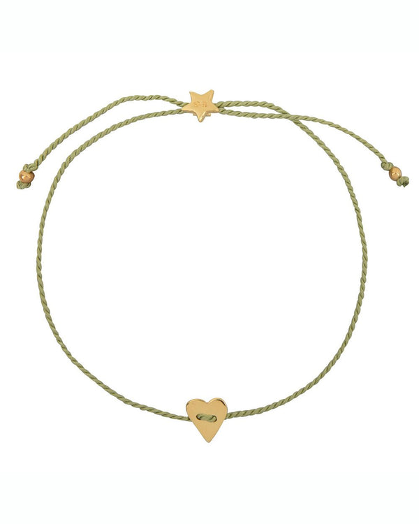 PLAIN HEART BRACELET GREEN GP