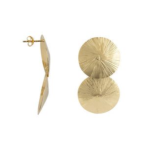 RIBBED DOUBLE FM EARRING GP