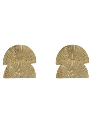 RIBBED DOUBLE HALF MOON EARR