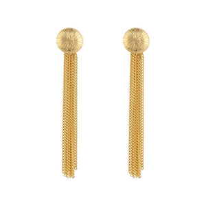 RIBBED MED MOON CS EARRING GP