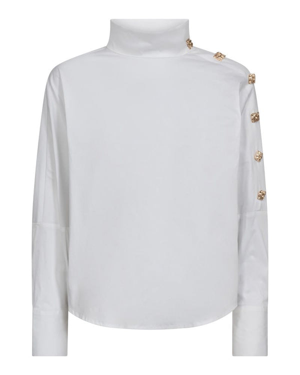 SANNACC ASYM BUTTON BLOUSE