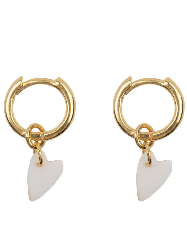 SMALL HOOP RESIN HEART EARRING