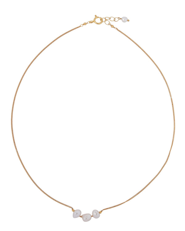 THREE PEARL NECKLACE GP