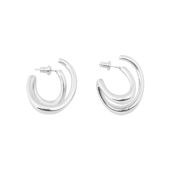 CUTTED EARRINGS SILVER