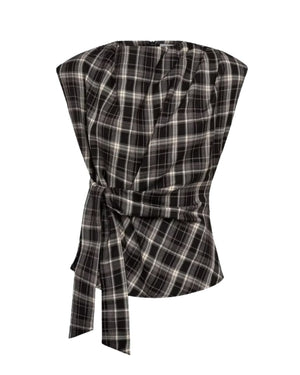 DAGNYCC CHECK PLEAT TOP