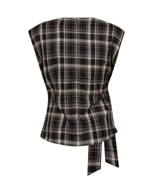 DAGNYCC CHECK PLEAT TOP