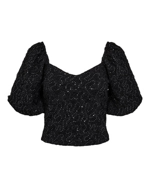 DAZZY CREASE SEQUIN TOP