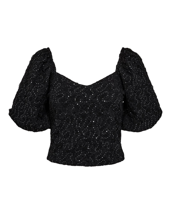 DAZZY CREASE SEQUIN TOP
