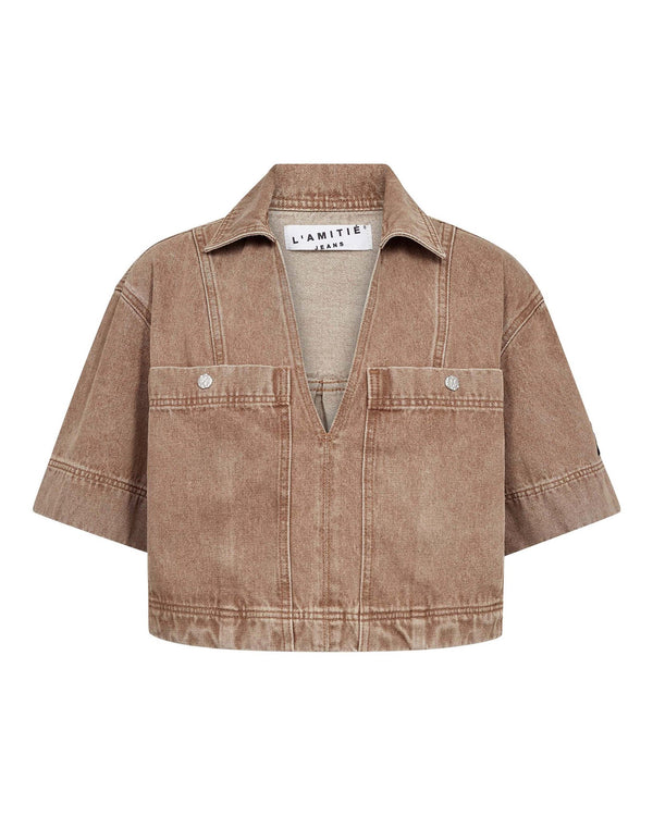 DREW DENIM TOP CAMEL