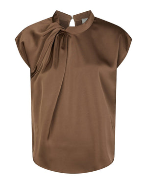 FLEUR DRAPY SATIN BLOUSE