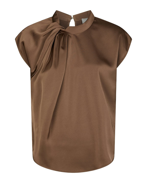 FLEUR DRAPY SATIN BLOUSE