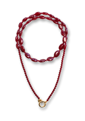 FUNKY BURGUNDY LONG NECKLACE