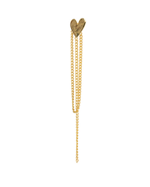 HEART CHAIN STUD EARRING OP