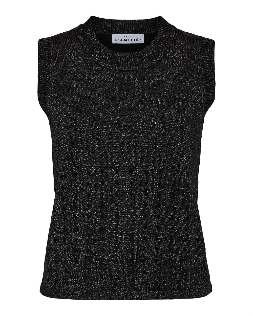 HOLE LUREX KNIT TOP