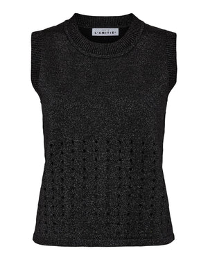 HOLE LUREX KNIT TOP