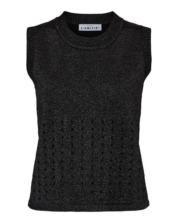 HOLE LUREX KNIT TOP