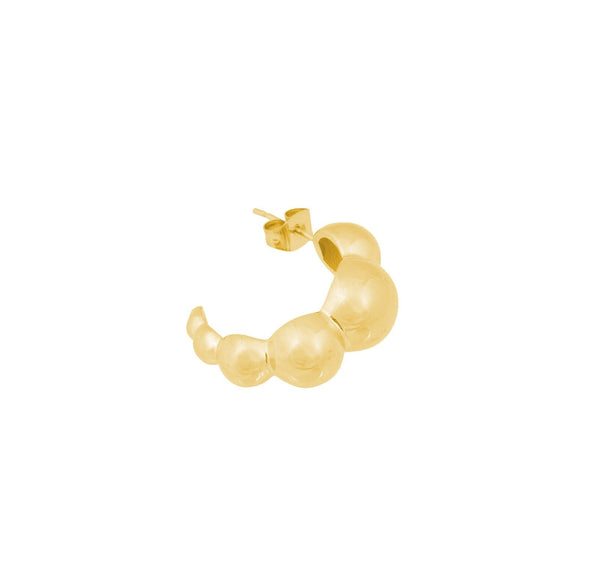 HOOP DOT EARRINGS GOLD
