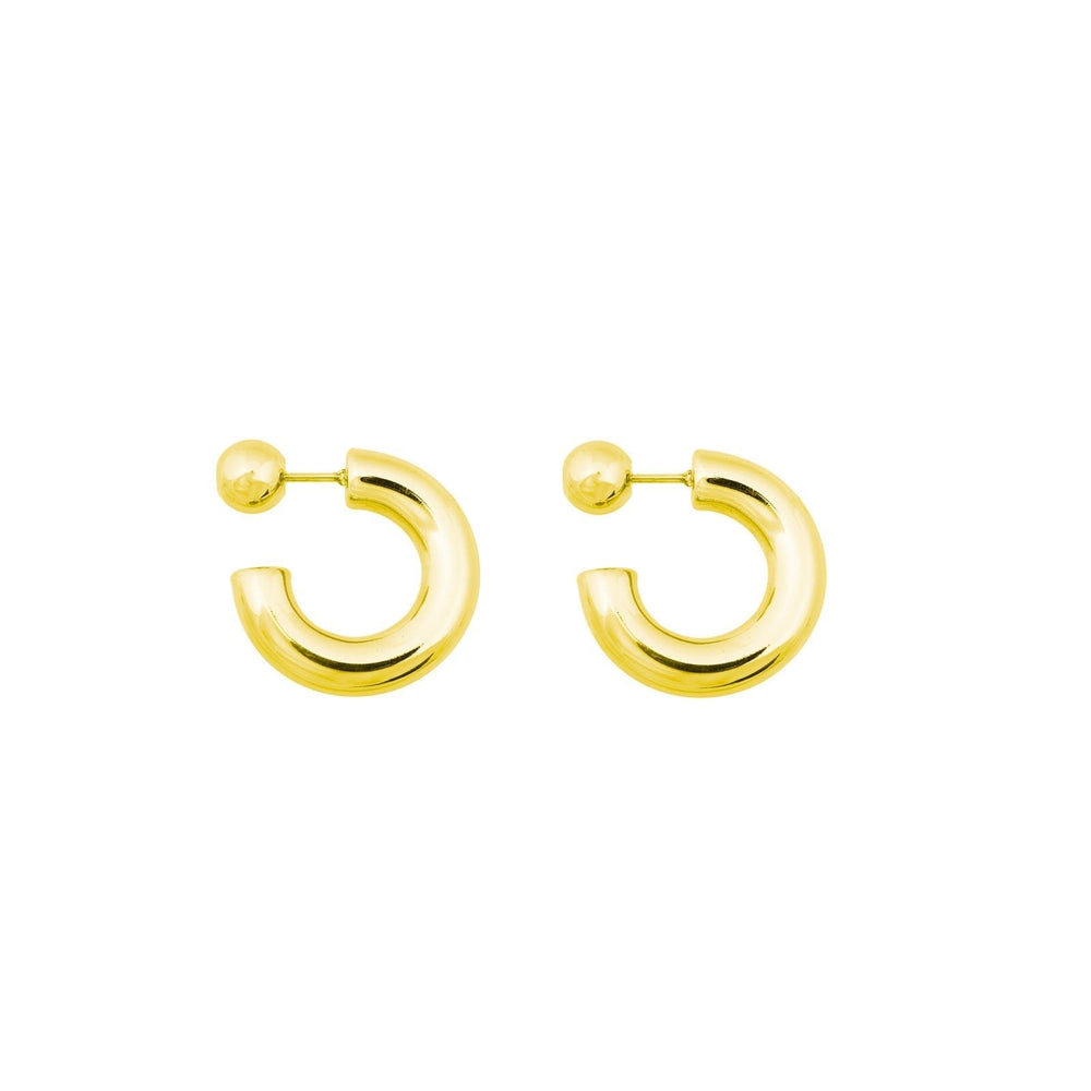 HOOP DOT EARRINGS GOLD