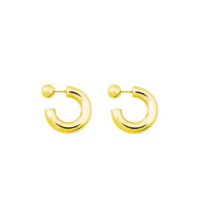 HOOP DOT EARRINGS GOLD