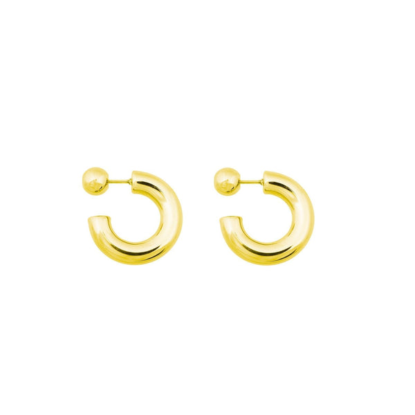 HOOP DOT EARRINGS GOLD