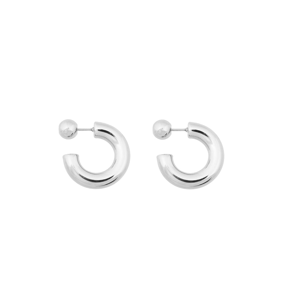 HOOP DOT EARRINGS SILVER