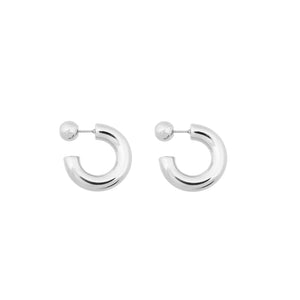 HOOP DOT EARRINGS SILVER