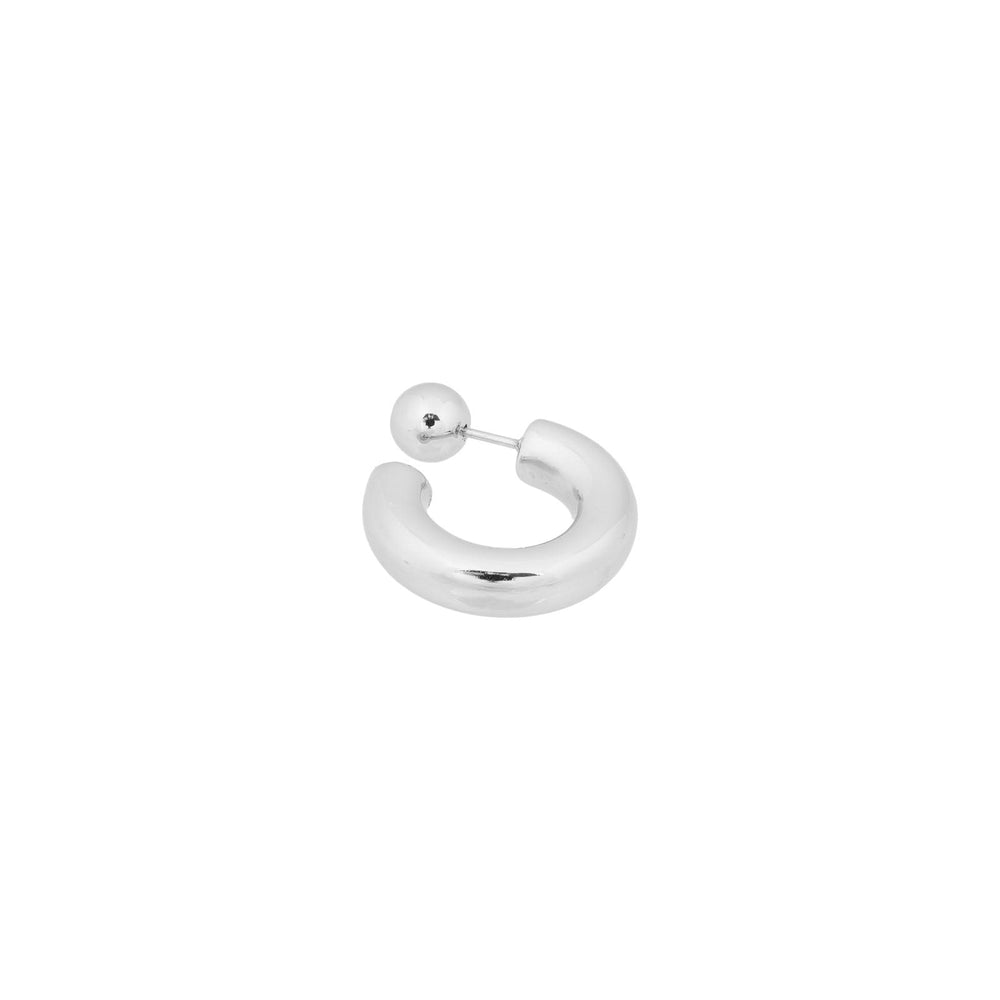 HOOP DOT EARRINGS SILVER