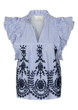 JAYLA STRIPE EMBROIDERY TOP