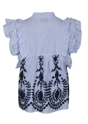 JAYLA STRIPE EMBROIDERY TOP