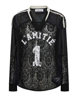 LACE FOOTBALL V-BLOUSE