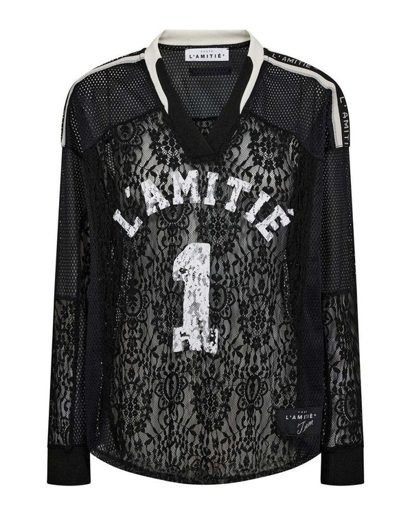 LACE FOOTBALL V-BLOUSE