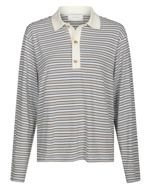LIRENNE STRIPED POLO BLOUSE