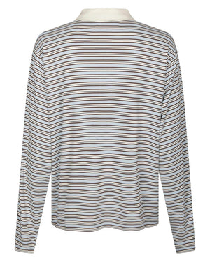 LIRENNE STRIPED POLO BLOUSE