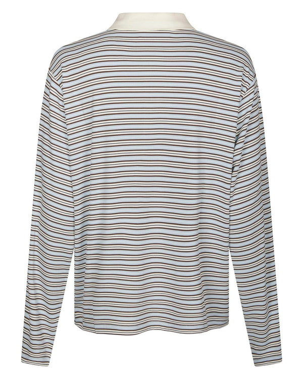 LIRENNE STRIPED POLO BLOUSE