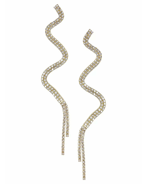 LONG SNAKE EARSTUDS RHINESTONE