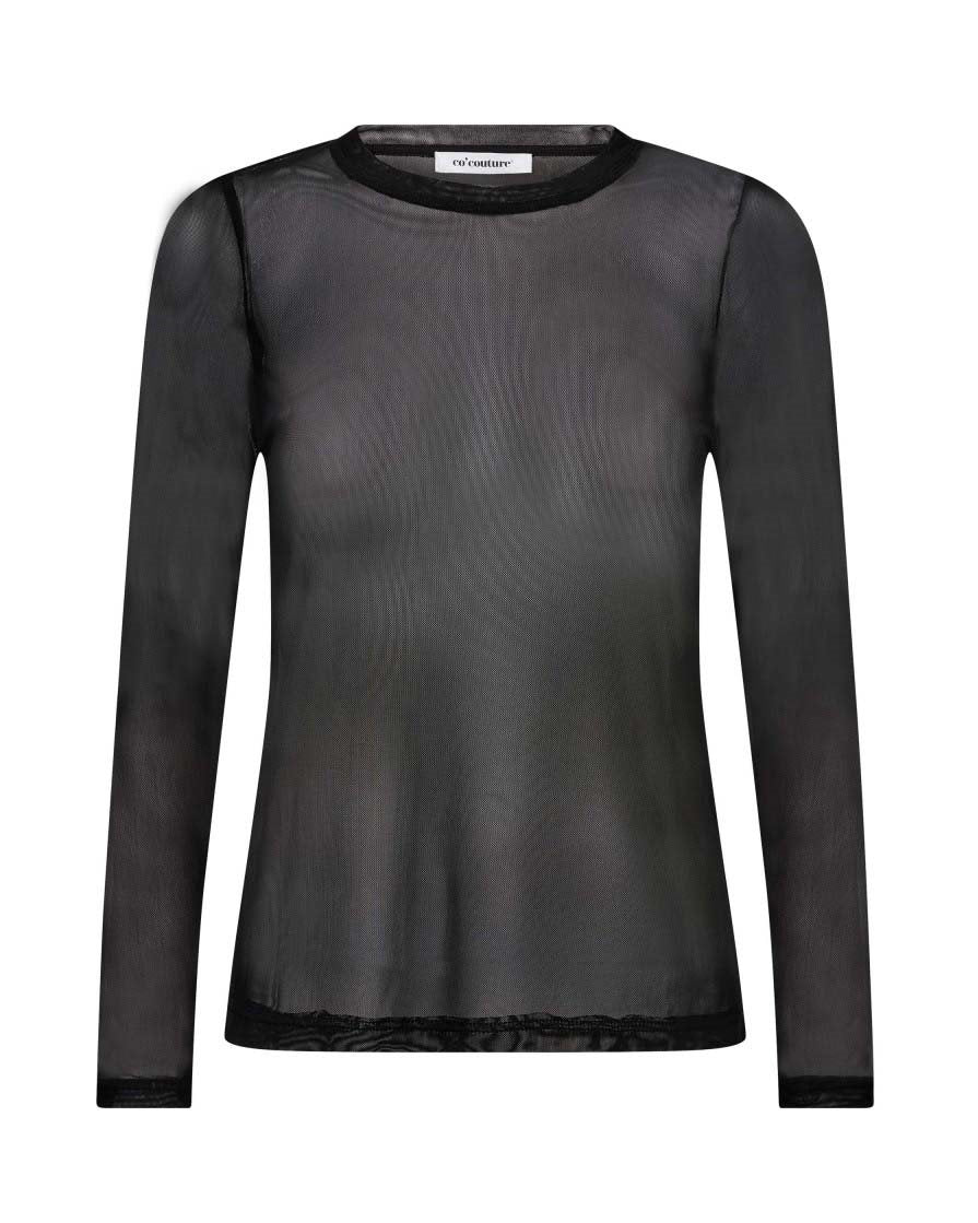 MESH O-NECK BLOUSE