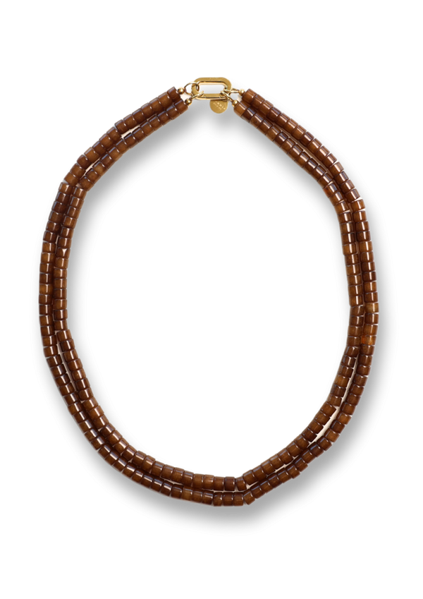MOOS DOUBLE BROWN NECKLACE