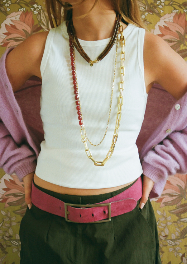 MOOS DOUBLE BROWN NECKLACE